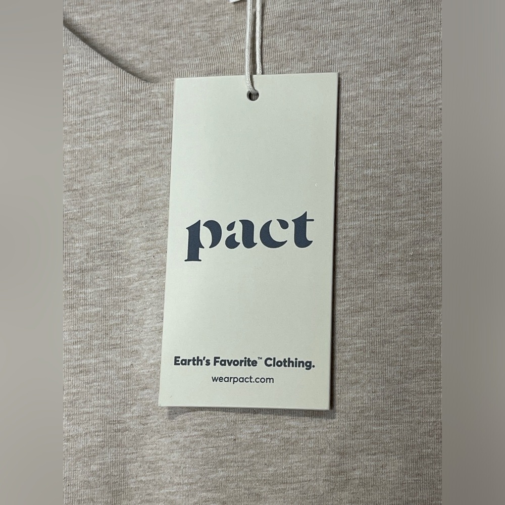 Pact Organic Cotton 3/4 Sleeve Fit-and-Flare Midi Party Dress Wheat Heather XXXL - Picture 6 of 9